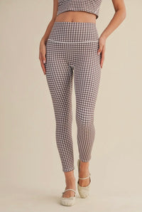 Brown Gingham Leggings