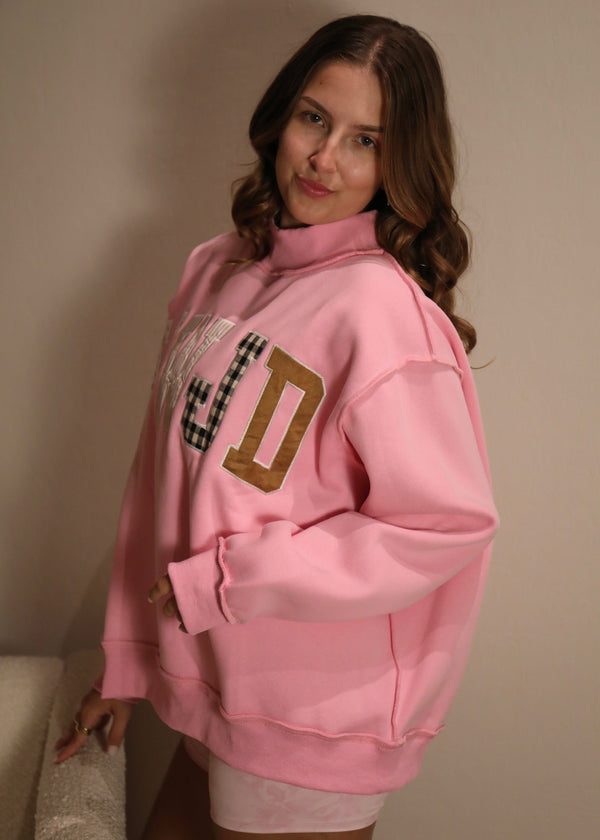 WWJD Mockneck Sweatshirt - Pink
