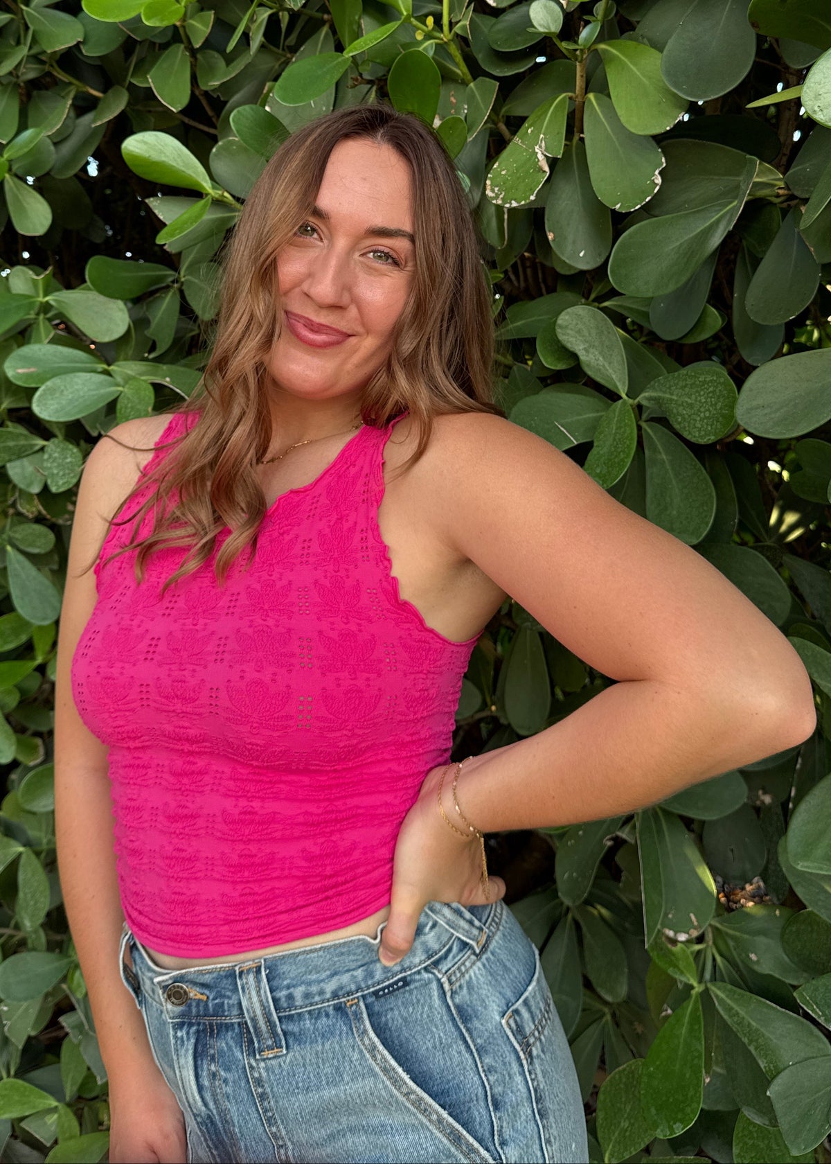 Floral Dreams Tank - Fuschia