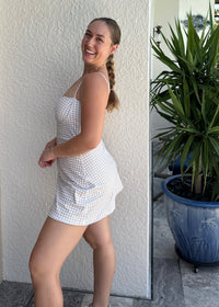 Gabby Active Dress - Tan Gingham