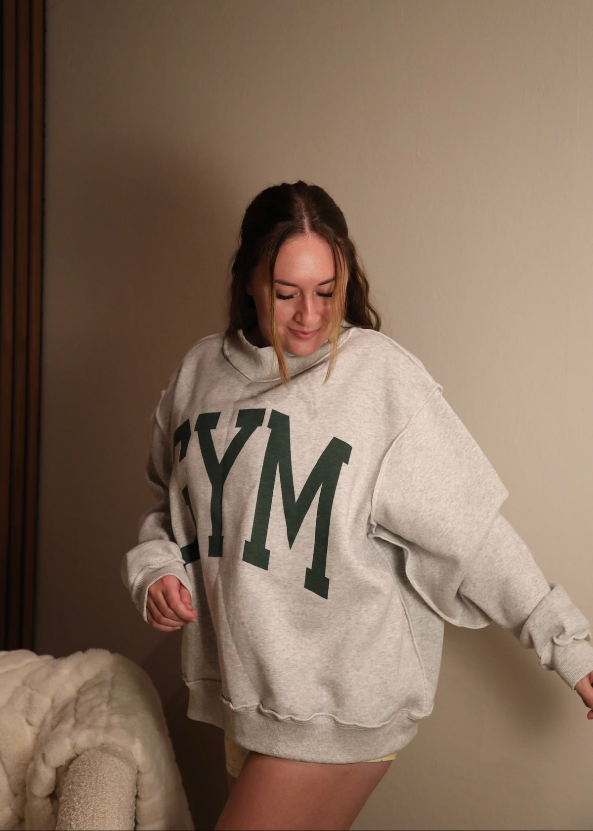 Gym/Bed Reversible Mockneck Sweatshirt