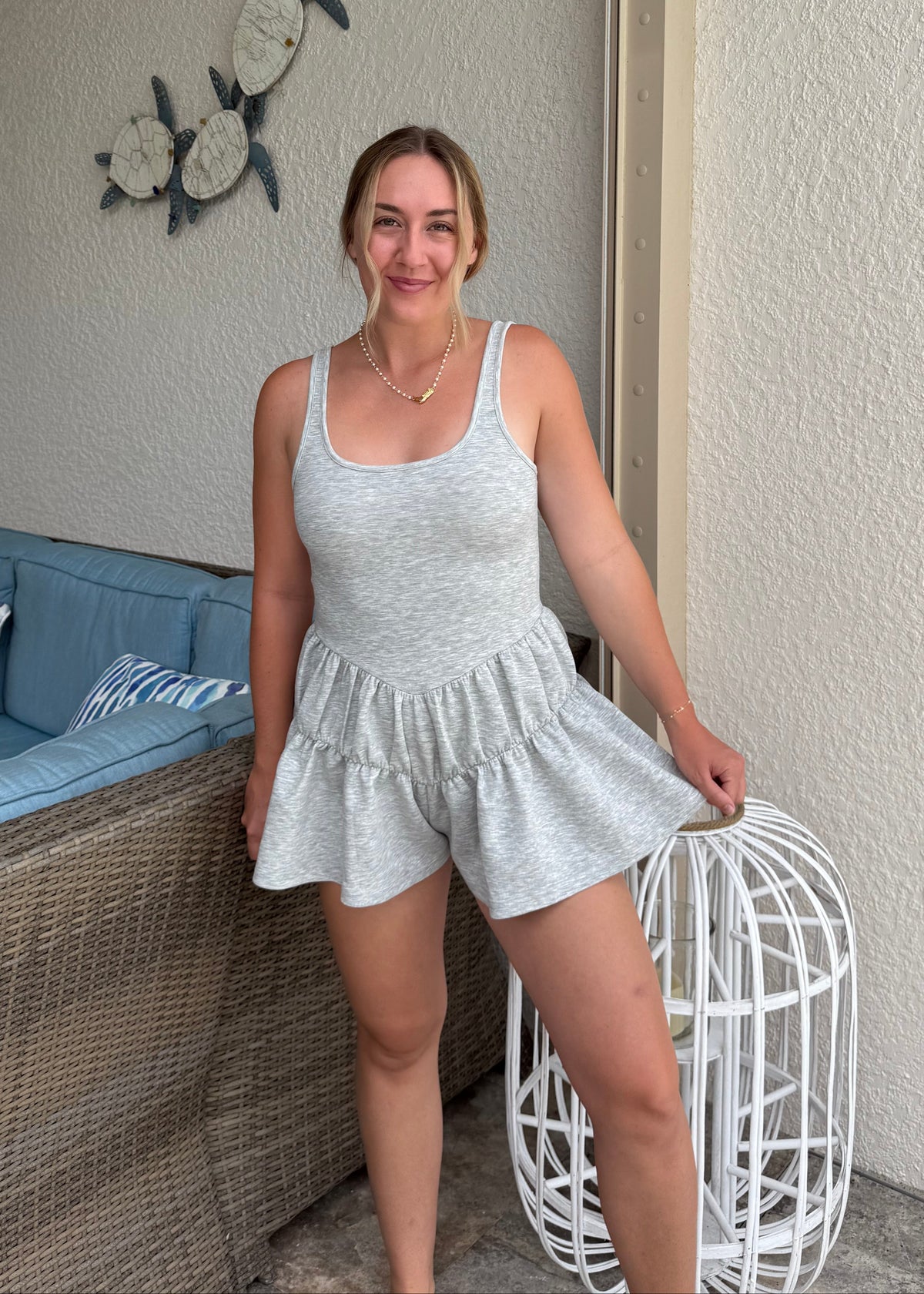 Grey Frill Romper