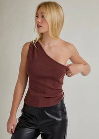 Mocha One Shoulder Top