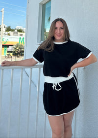 Summer Girly Skort Set - Black/White