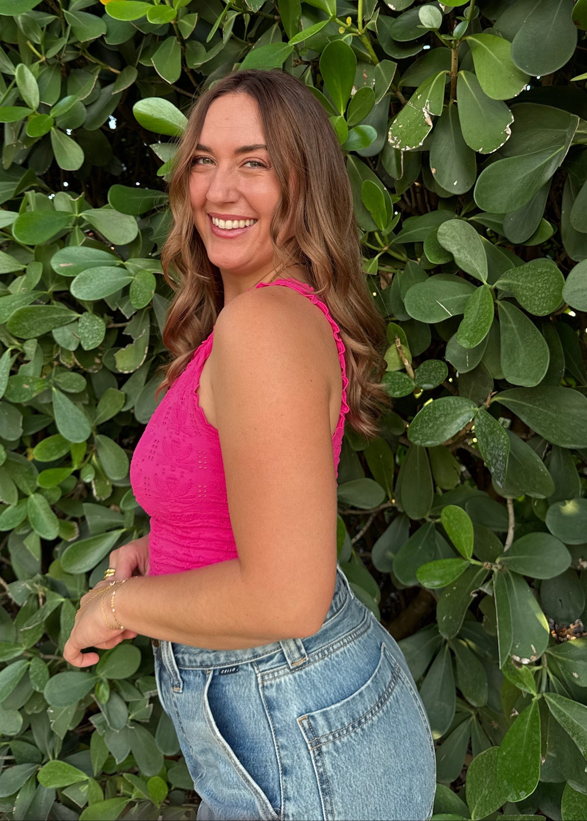 Floral Dreams Tank - Fuschia