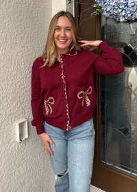Burgundy Bow Sweater