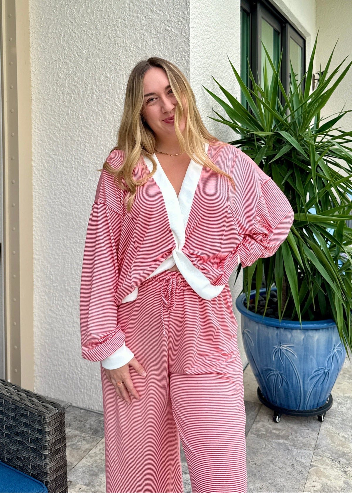 Red Reversible Twist Top