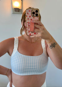 Scrunch Sports Bra - Blue Gingham