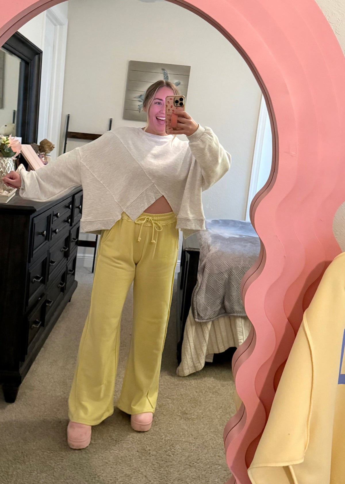 Mustard Exposed Seam Pants