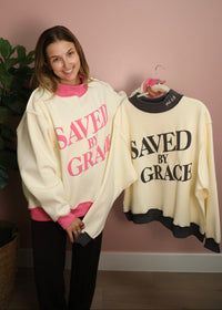 Saved by Grace Mockneck Sweatshirt - Pink