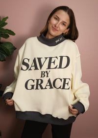 Saved by Grace Mockneck Sweatshirt - Grey