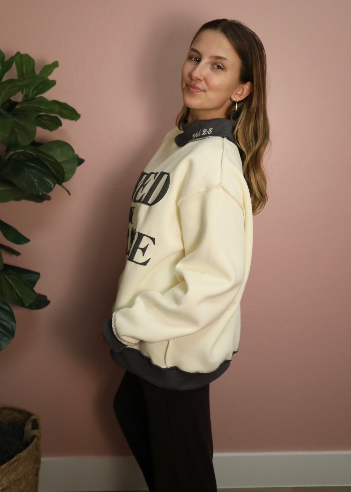 Saved by Grace Mockneck Sweatshirt - Grey