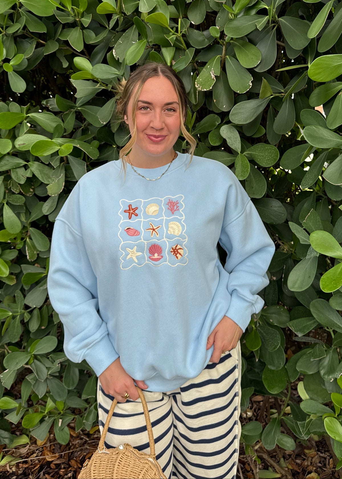 Baby Blue Beach Babe Crew