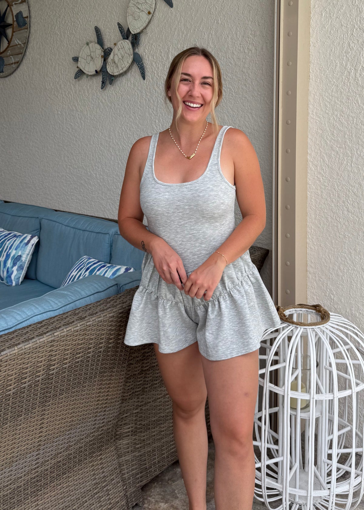 Grey Frill Romper