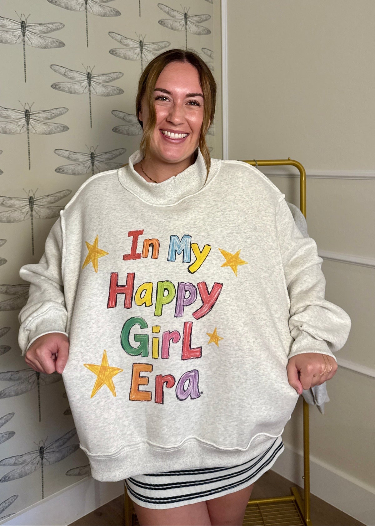 Happy Girl Era Reversible Mockneck Sweatshirt