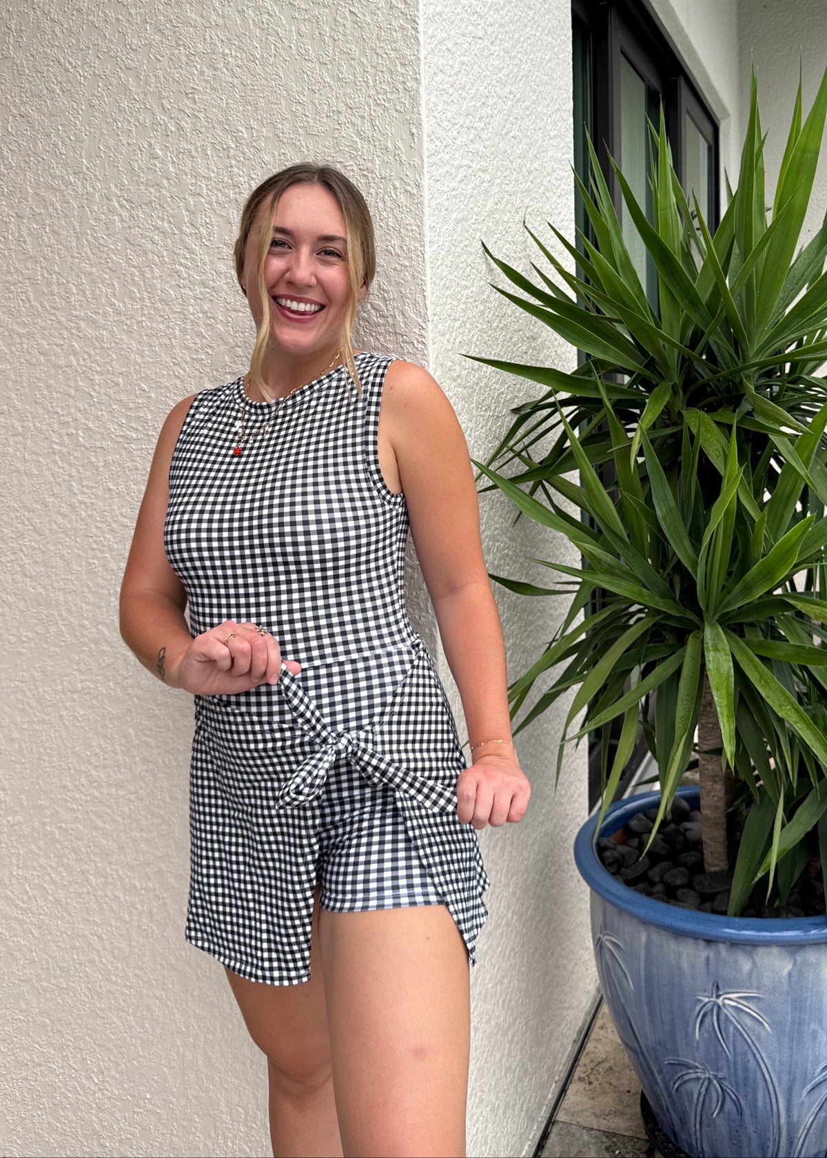 Active Dress - Black Gingham