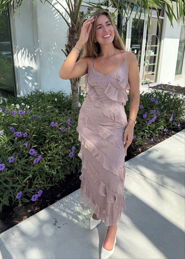 soft lavender wedding guest dress