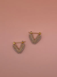 Pearl V Shape Earrings
