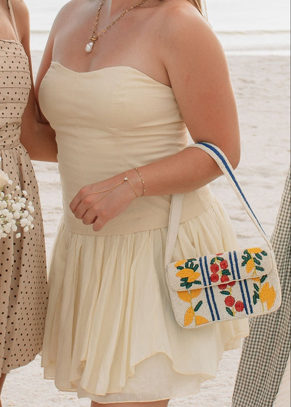Beaded Lemon & Cherry Purse