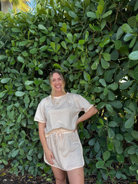 Beige/Pink Skirt Set