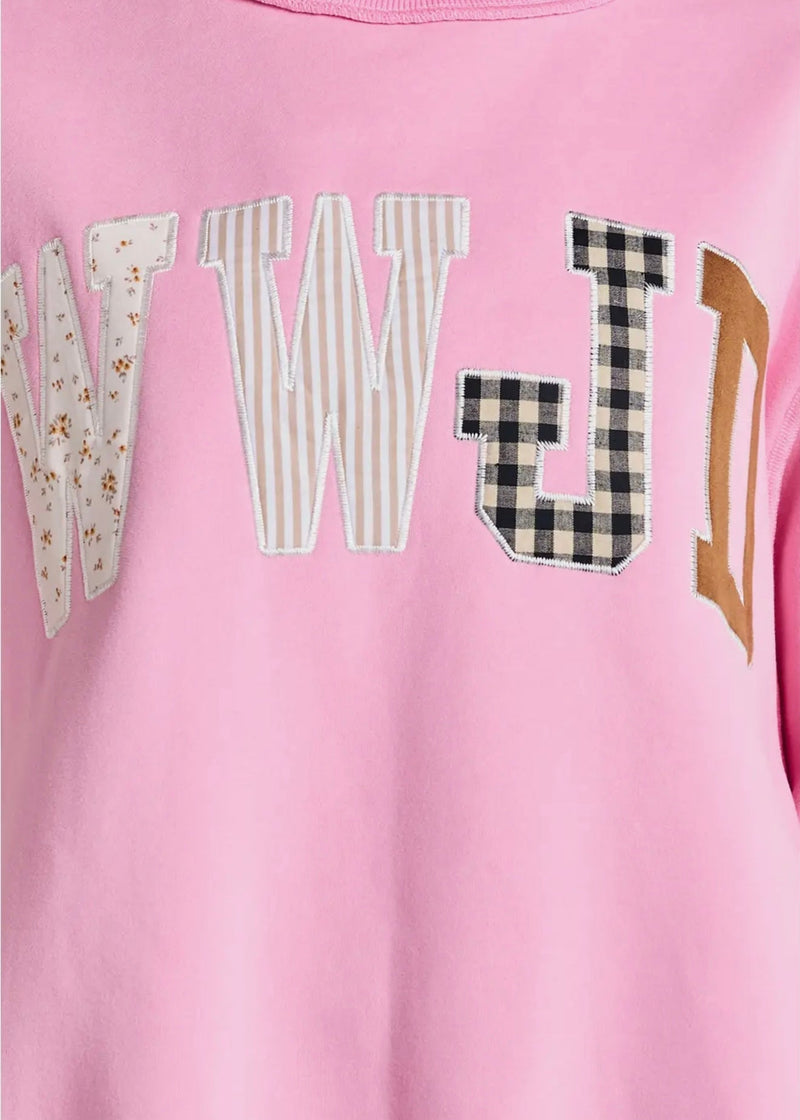 WWJD Mockneck Sweatshirt - Pink
