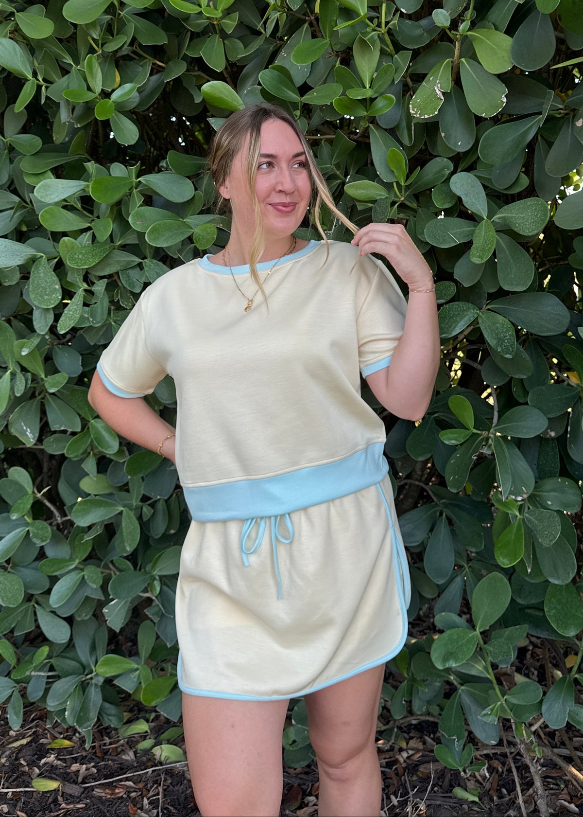 Yellow/Blue Skirt Set