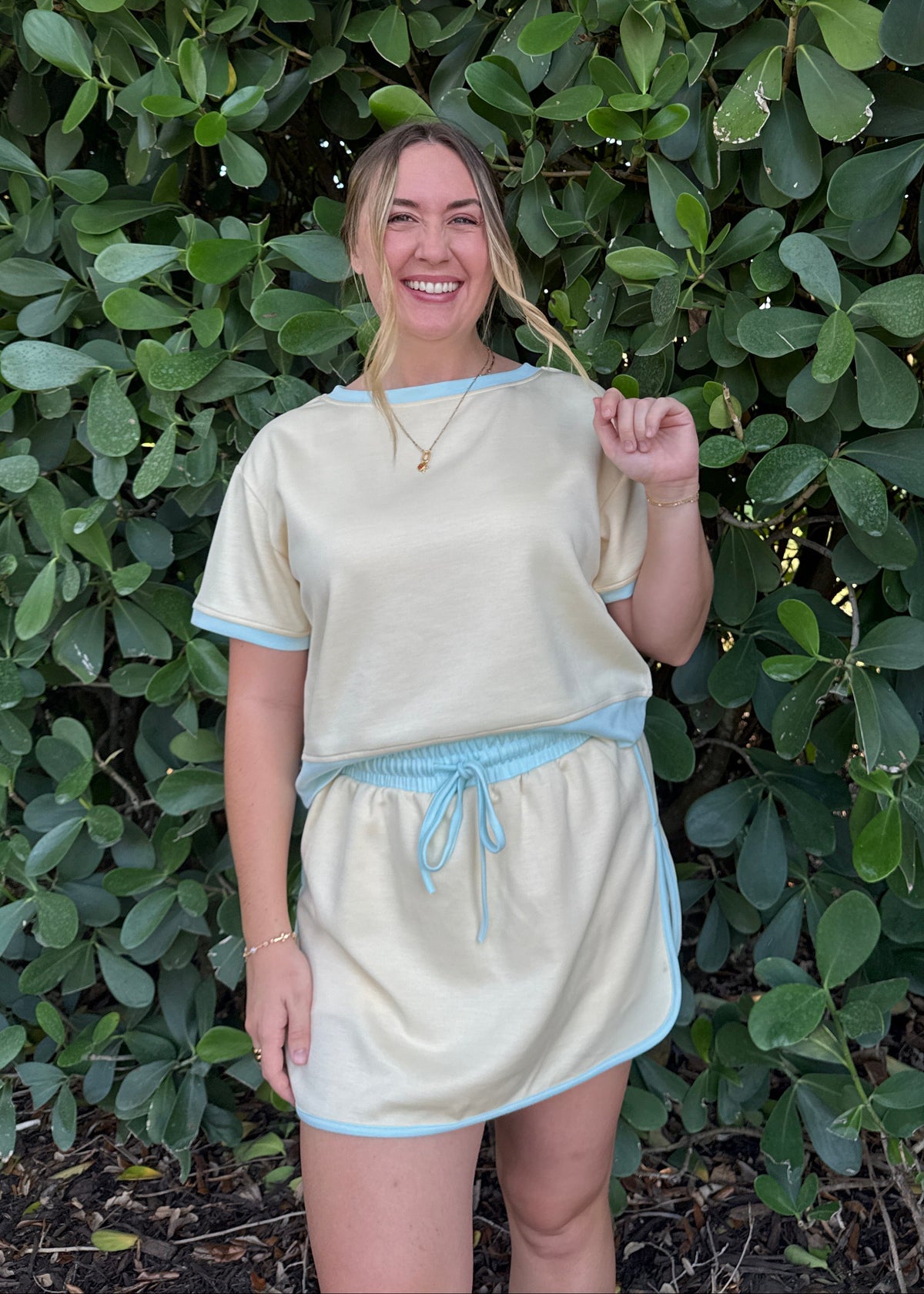 Yellow/Blue Skirt Set