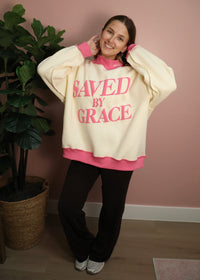 Saved by Grace Mockneck Sweatshirt - Pink