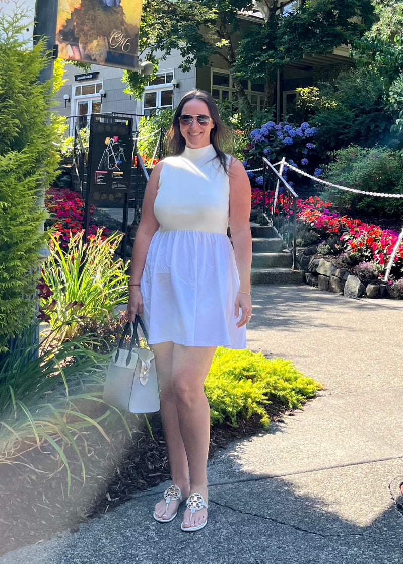white mini vacation dress for wine country